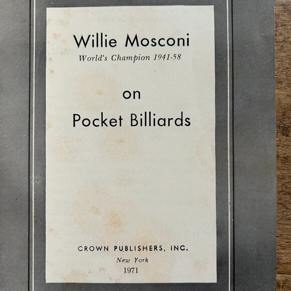 WILLIE MOSCONI ON POCKET BILLIARDS--paperback book - Picture 3 of 9